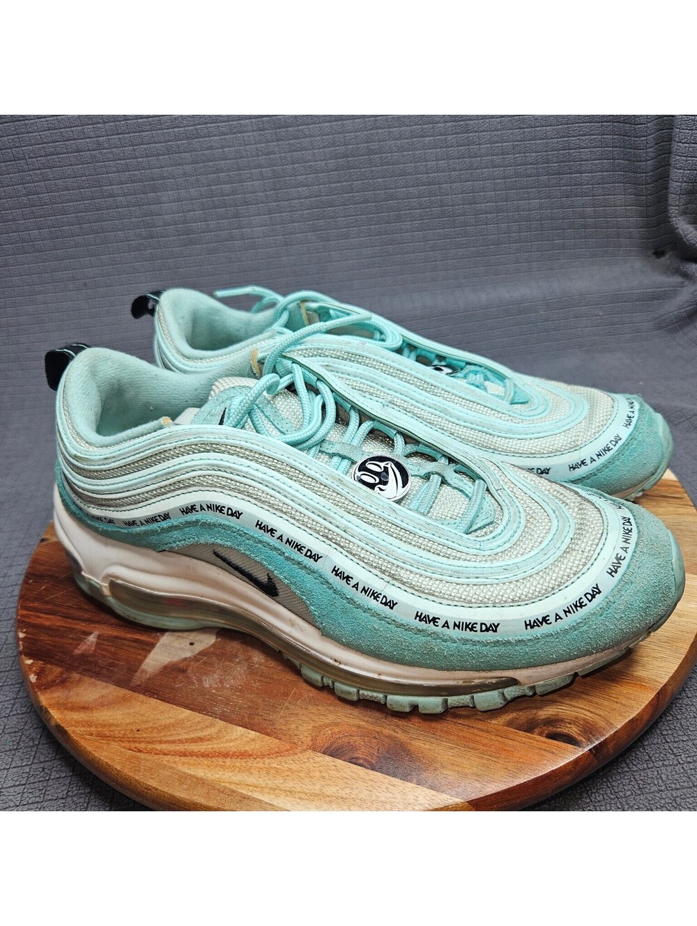 Nike Air Max 97 Sneakers Unisex Kids Mint Green 7Y Have A Nike Day